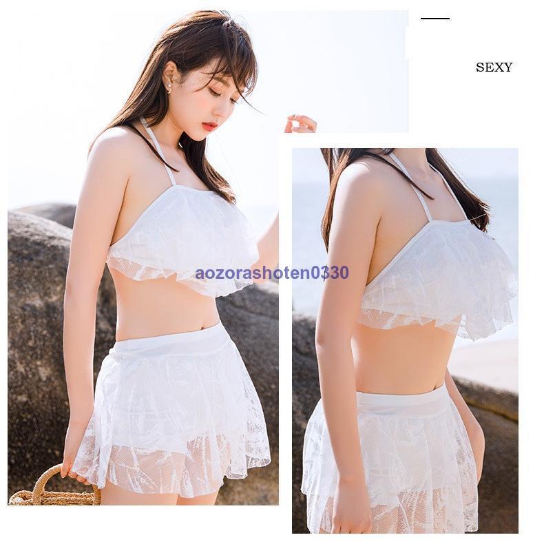 水着レディース 体型カバー 水着3点セット タンキニ セパレート