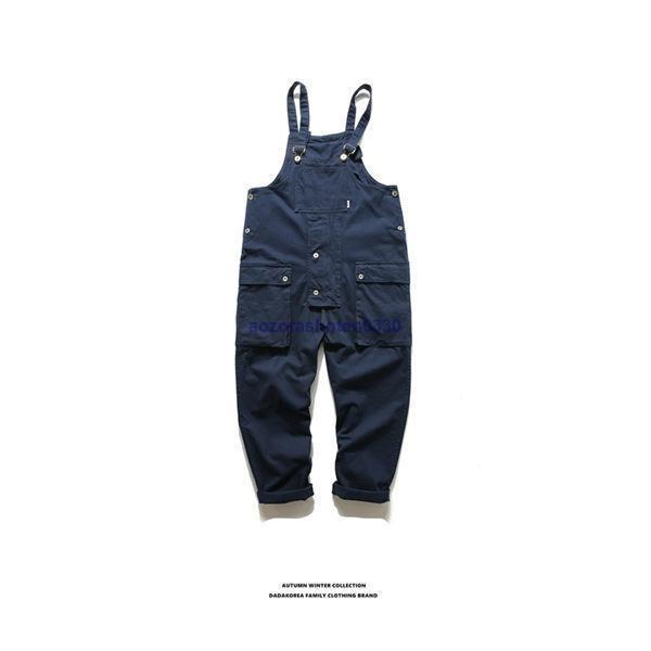 メンズ オーバーオール 無地 テーパードパンツ サロペット カーゴパンツ# サロペット メンズ オーバーオール サルエルパンツ カーゴパンツ