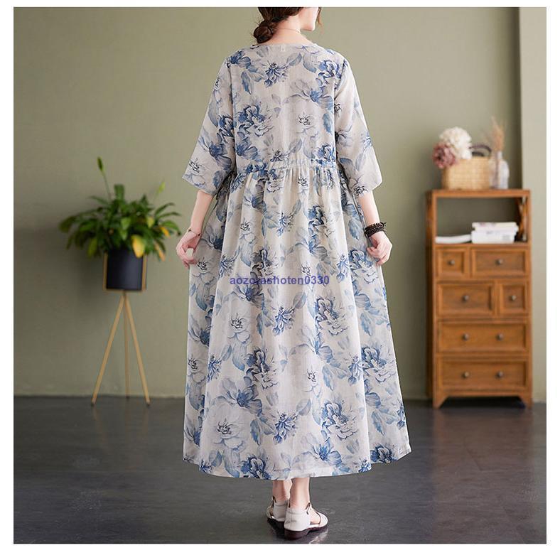 レディースAライン フレア ロングワンピ 秋ワンピース 体型