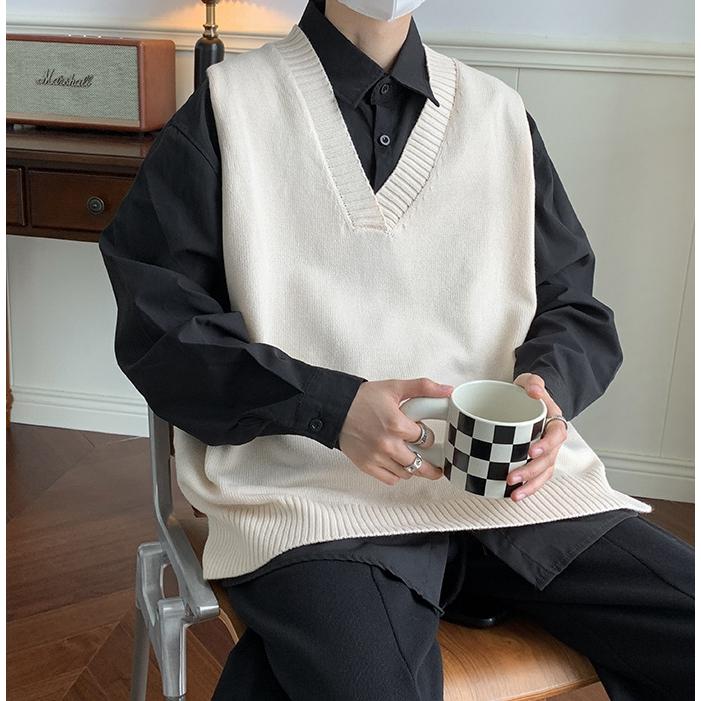 ニットベスト メンズ 春服 プルオーバー レディース Vネック