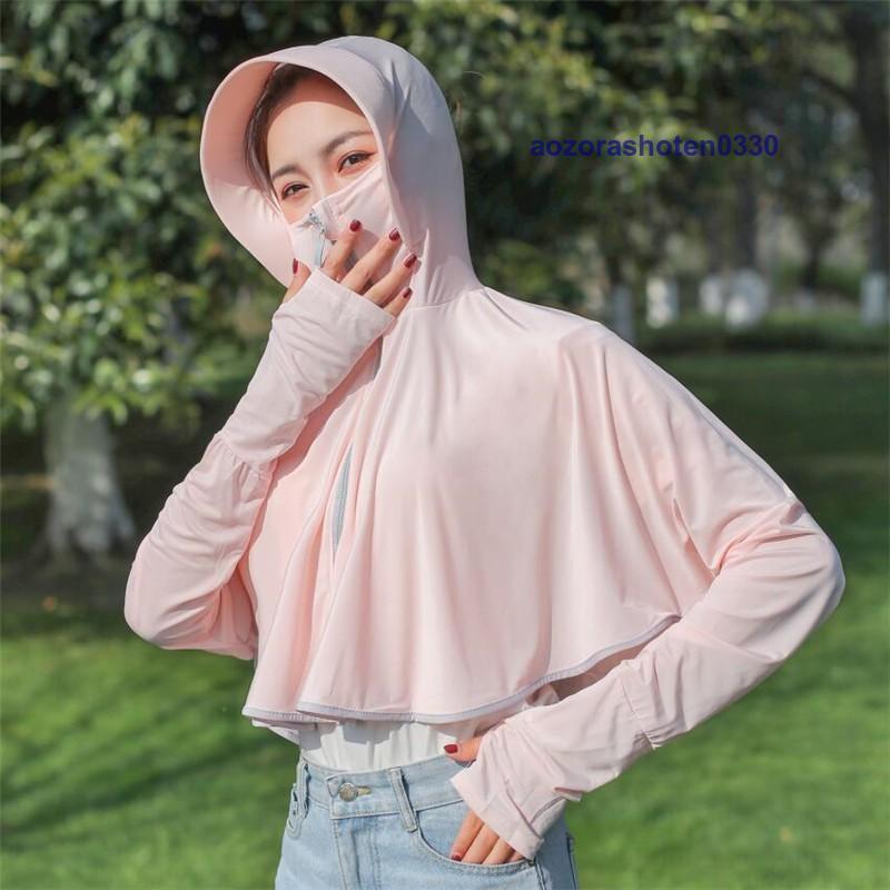 日焼け防止服 日焼け止め アイスシルク マント ポンチョ