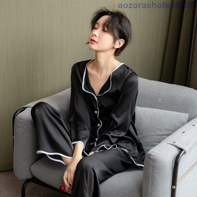 パジャマ レディース ルームウェア 春夏秋 シルクパジャマ 長袖 パジャマ レディース ルームウェア 春夏秋 シルクパジャマ 長袖