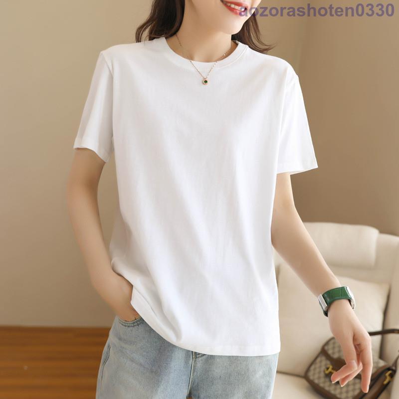 カットソー レディース 半袖 トップス 白Tシャツ 丸首 100%綿 カットソー レディース 半袖 トップス 白Tシャツ 丸首 100%綿