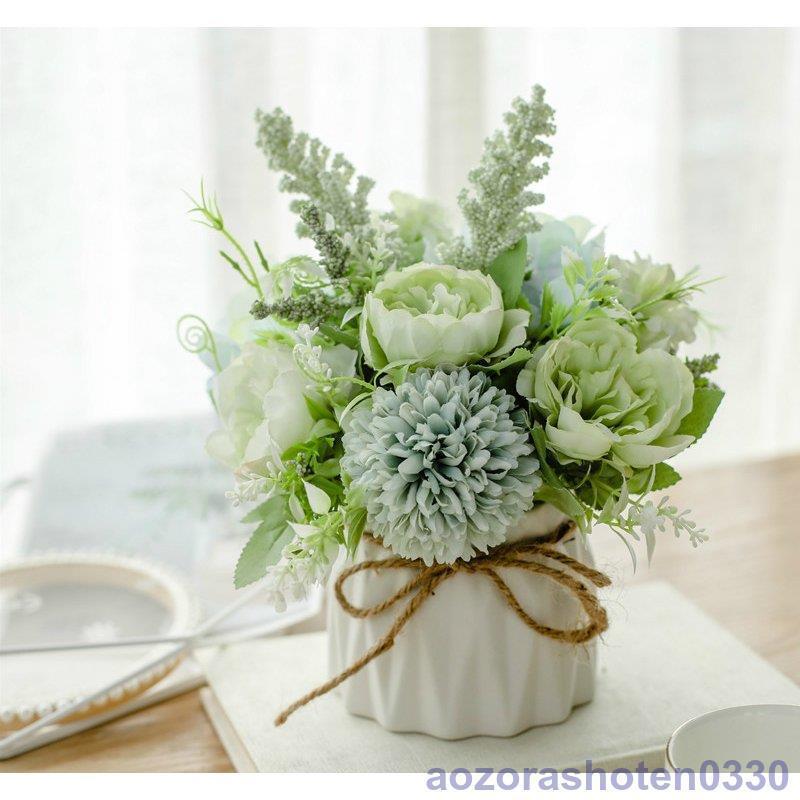 造花アレンジメント 花束 ガラス花瓶付き 造花 インテリア 花瓶付き フラワーアレンジメント ブーケ