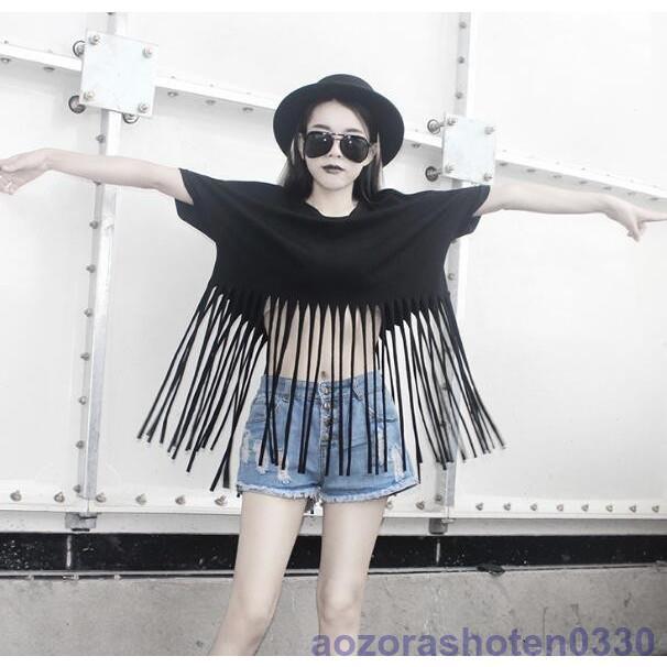 レディース 演出服 半袖 トップス ヒップホップ ダンス衣装 ダンス