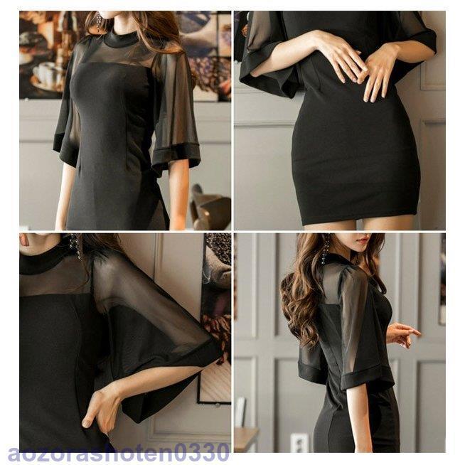 パーティードレス ミニ丈 ワンピース シースルー タイト お洒落