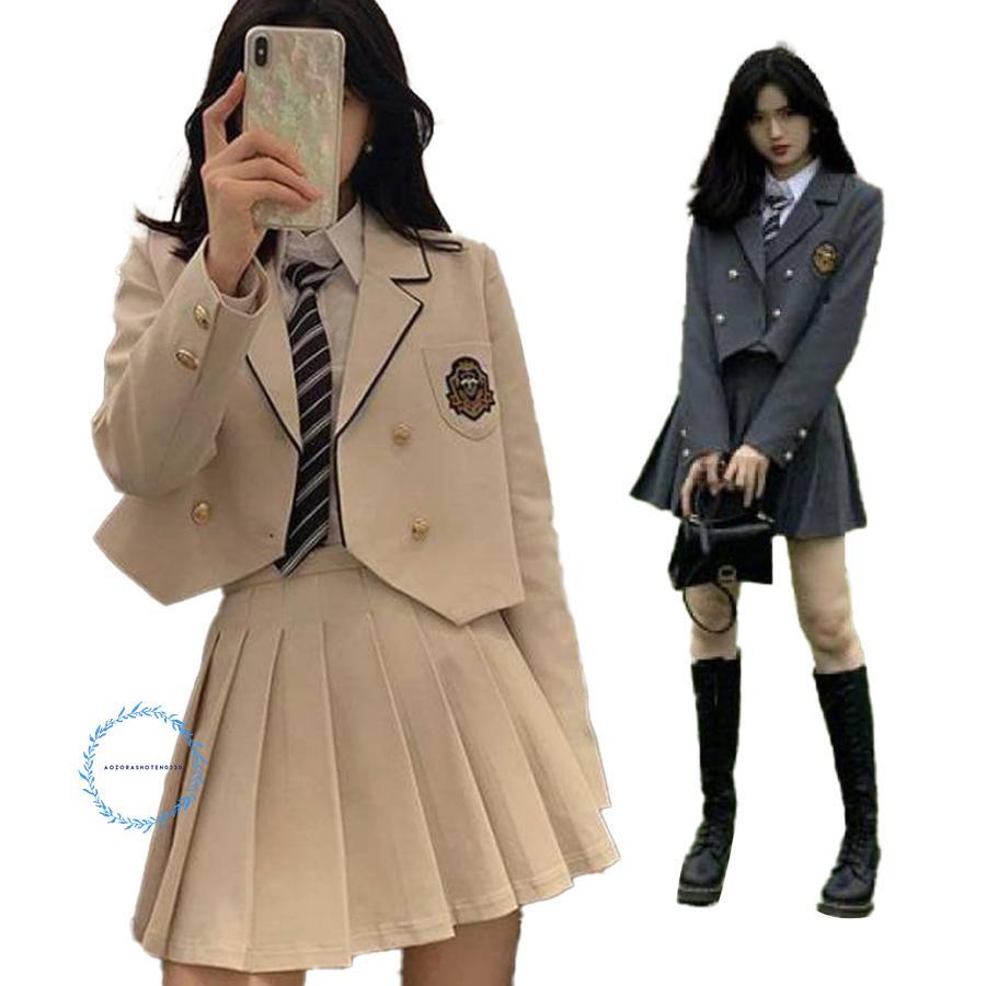 卒業式 フォーマル スーツ 女の子 韓国 制服 高校生 中学生 4点セット