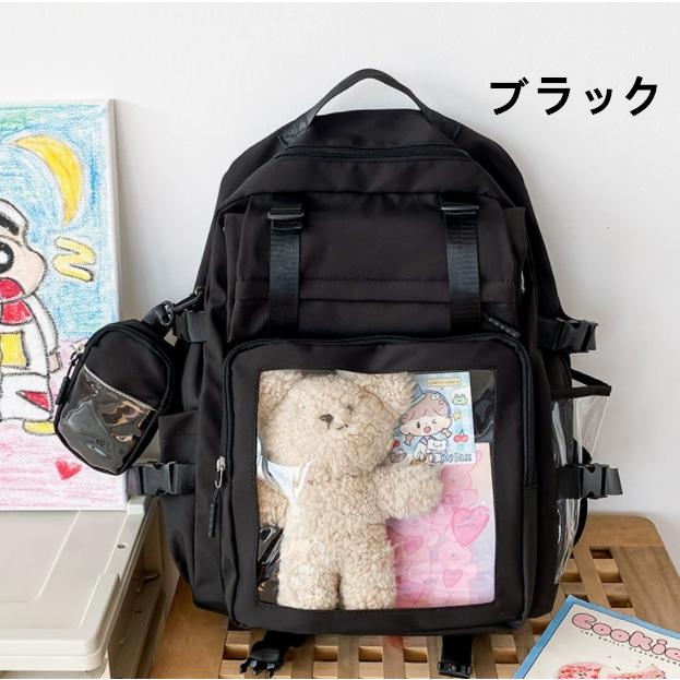 大容量 痛バッグ 3way 5色 リュック ショルダー ハンド 韓国 缶バッチ