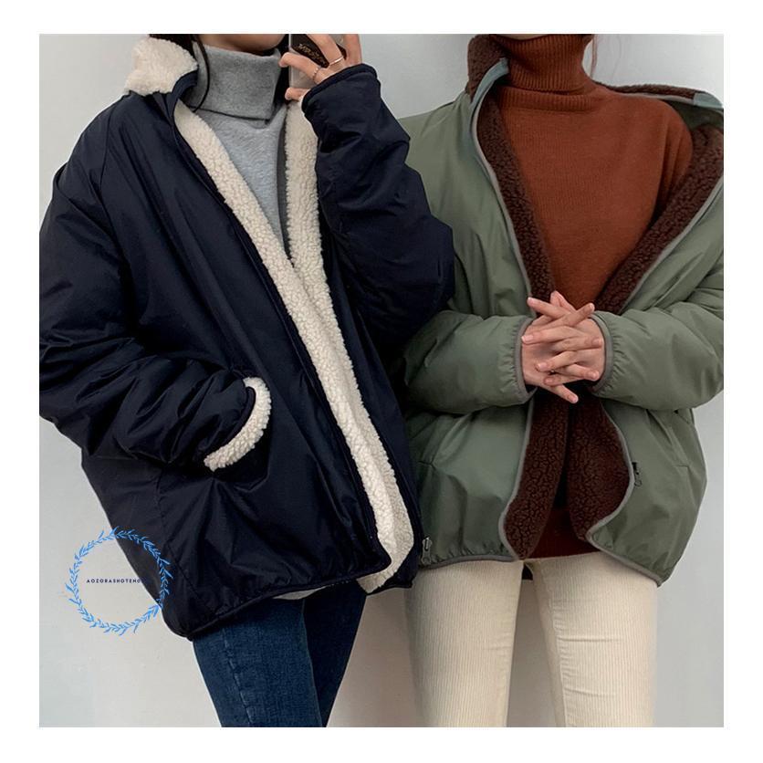 ボアジャケット アウター リバーシブル レディース ブルゾン