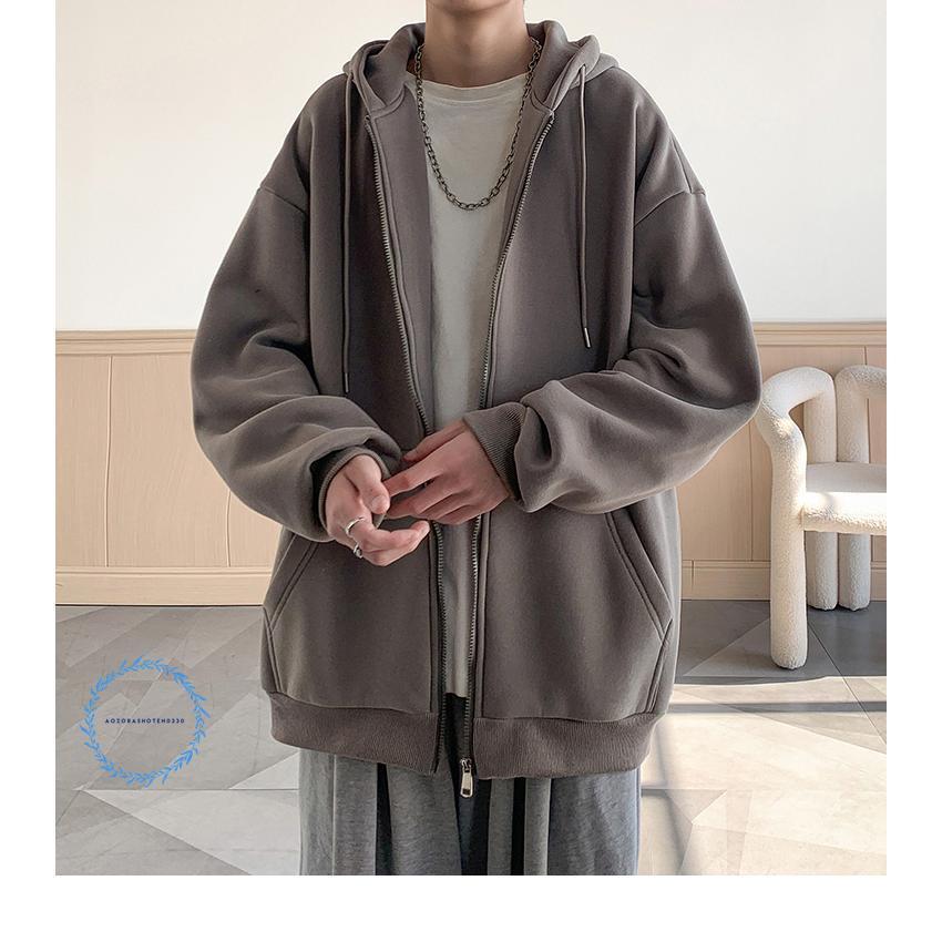 ジップパーカー メンズ ビッグシルエット 男女兼用 裏起毛