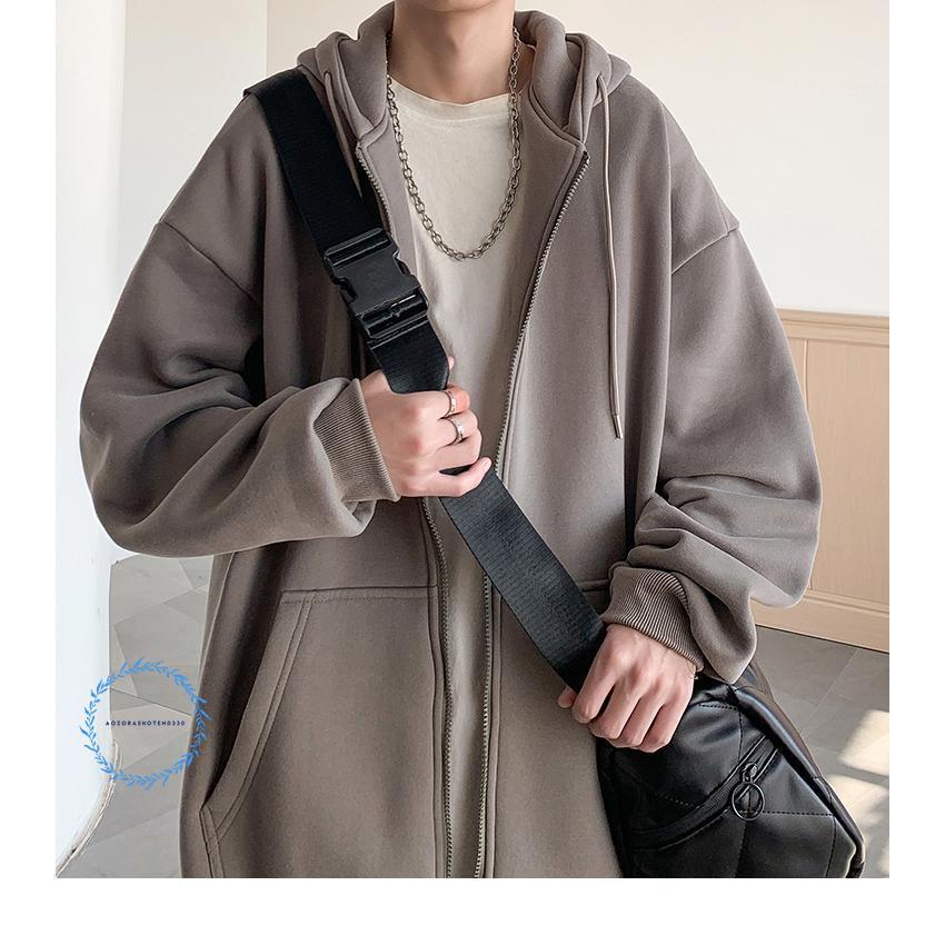 ジップパーカー メンズ ビッグシルエット 男女兼用 裏起毛