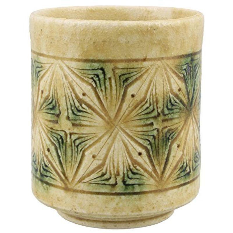 春早割春早割瀬戸焼 加藤唐三郎 一客 湯呑 黄瀬戸 菱文 087-0008 茶器