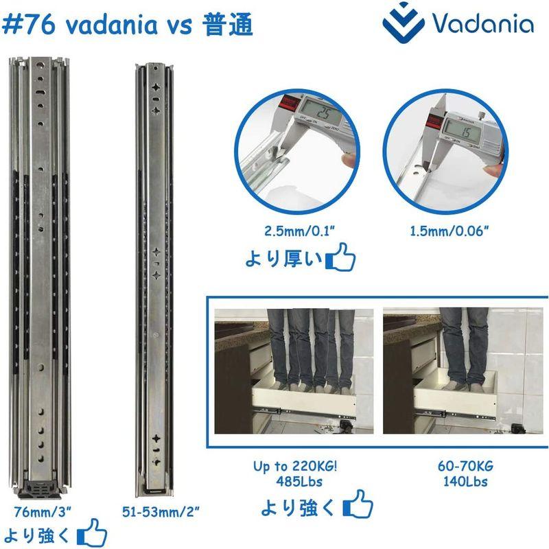 VADANIA　超重量用スライドレール　1300mm　VA2576　Duty引き出しスライド　耐荷重220kg　左右1セット　Heavy