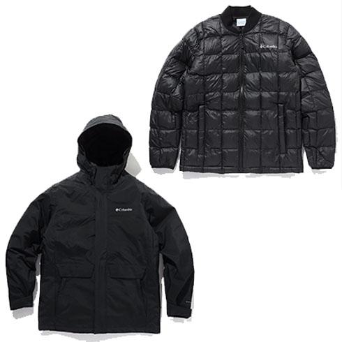Columbia インターチェンジジャケット　M ブラック（2点セット） Columbia（コロンビア） (Colombia) アウトドアウエア アウター 2点