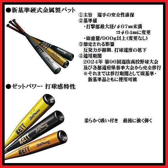 ゼット(zett) 野球 一般硬式用 金属バット ゼットパワーGB (23ss) ブラック 83cm 900g ミドルニアバランス 新基準対応 BAT10383-1900｜aozoraya-sp｜05