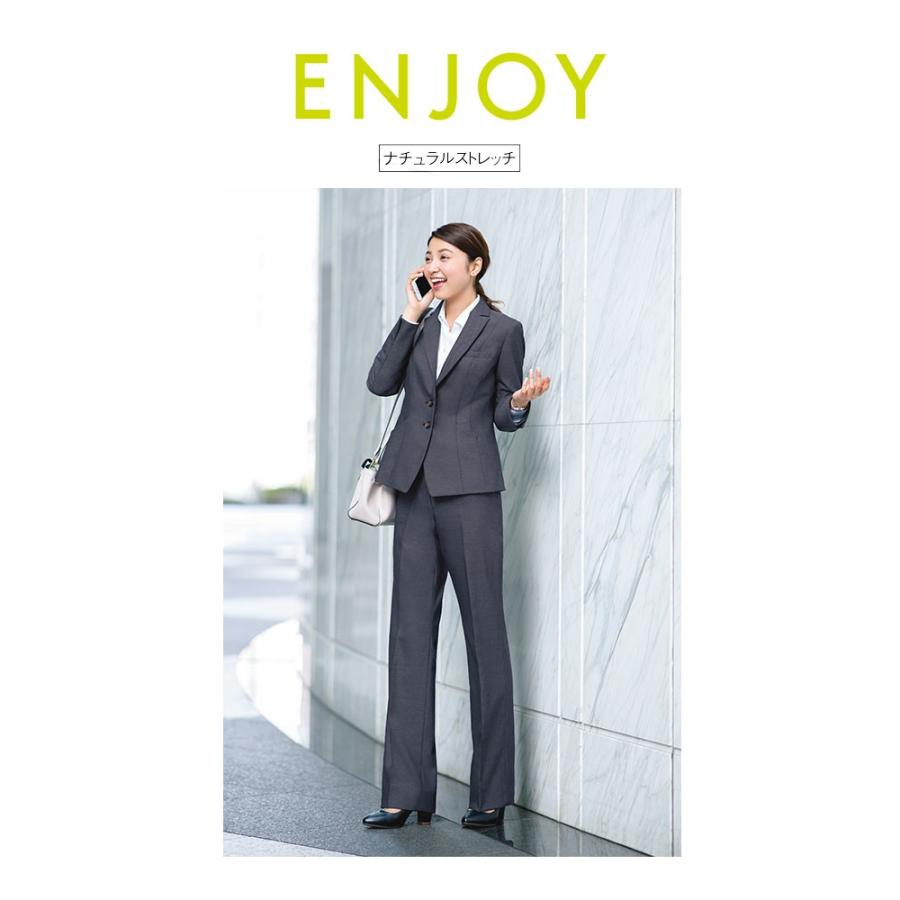 新品 カーシーカシマ enjoy エンジョイ パンツスーツ 9号 M ブラック カーシーカシマ パンツスーツ レディース オフィススーツ ENJOY