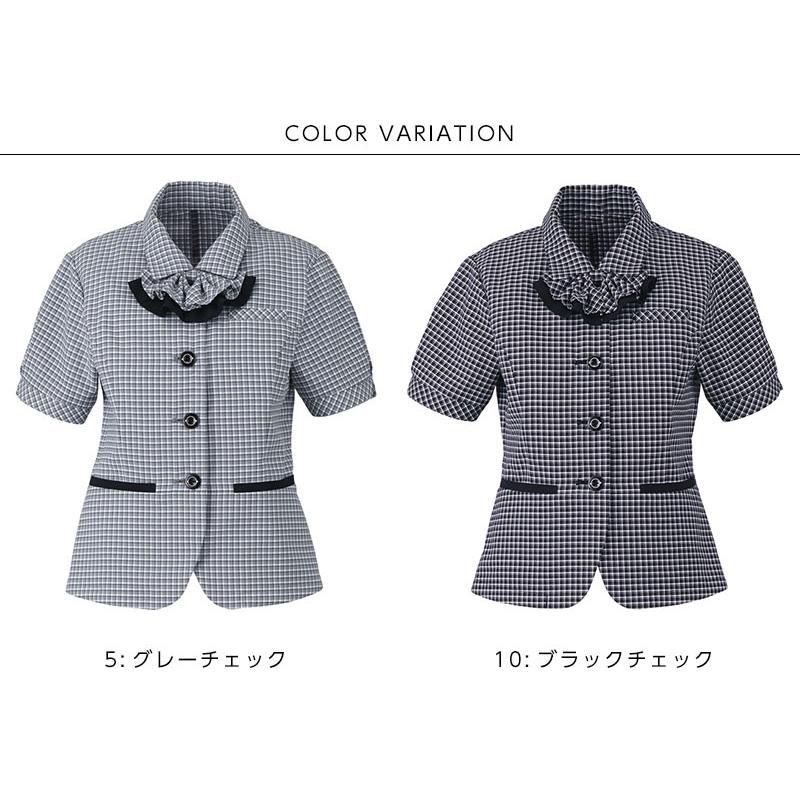 値引可能　事務服　オーバーブラウス　半袖　グレー カーシーカシマ 事務服ブラウス オーバーブラウス 半袖ブラウス