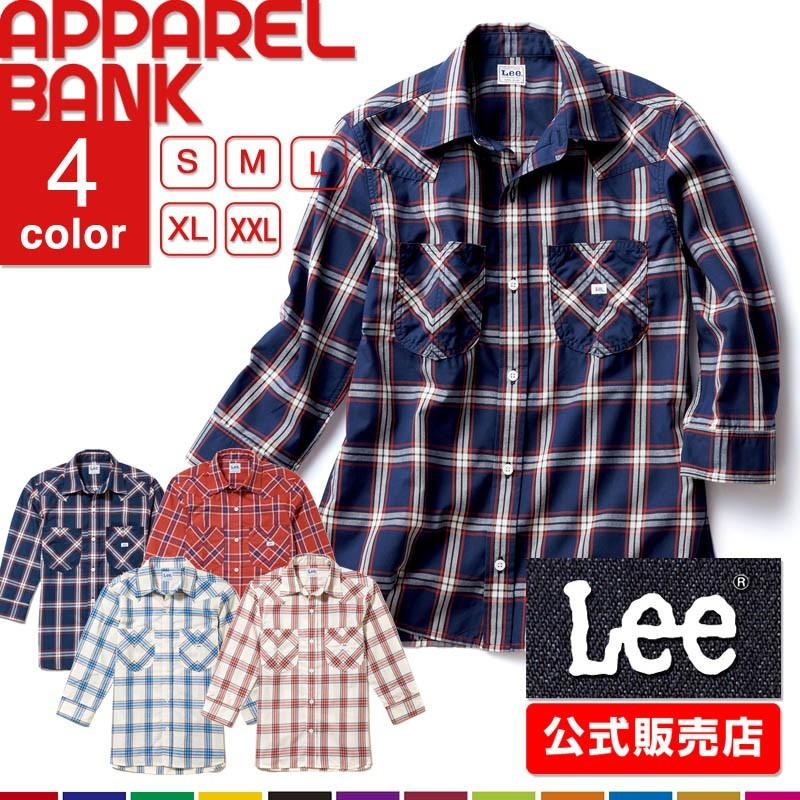 Lee リー ワークシャツ 7分袖シャツ メンズ ウエスタンチェック