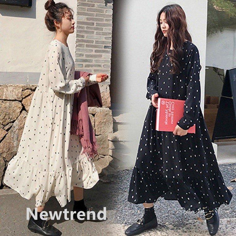 ワンピース レディース 秋冬 長袖ワンピース 40代 きれいめ ドット シフォンワンピース 韓国風 可愛い フレア オシャレ 通勤 マキシワンピース 大きいサイズ Zys0606a アパーレ 通販 Yahoo ショッピング