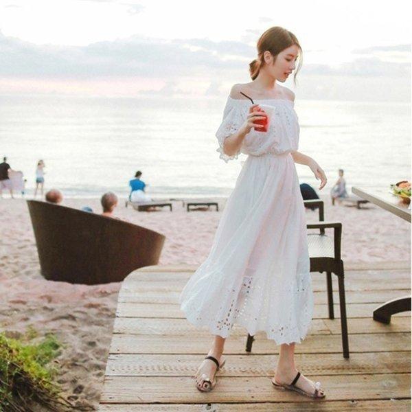 オフショルダーオールインワン ワンピース レース素材 清楚感up 白ワンピース スタイルup効果 オフショル 女子度up ロング丈 2way マキシ丈 Zys0703p4114 アパーレ 通販 Yahoo ショッピング