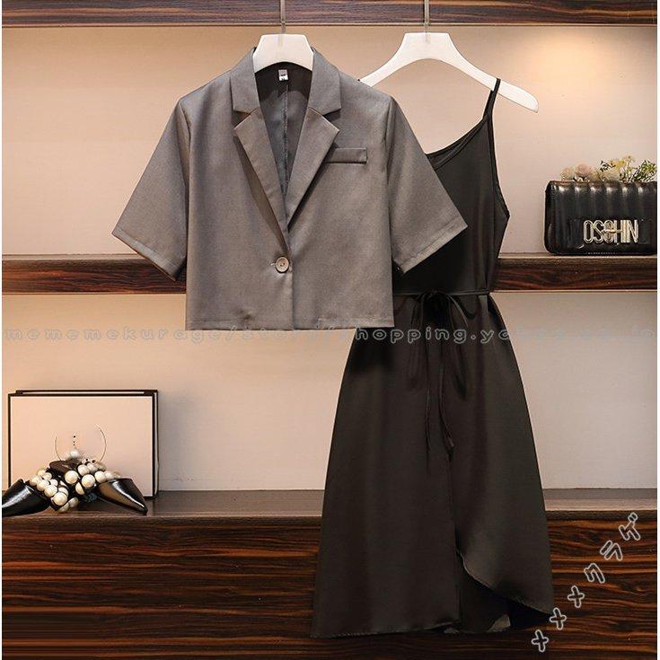 超激安 フォーマル 女性用 着痩せ オフィス ハイウエスト 膝丈 ワンピース キャミソール コート 半袖 レディース セットアップ スーツ 夏 カジュアル 涼しい セットアップ サイズ L Www Sustentec Com Br