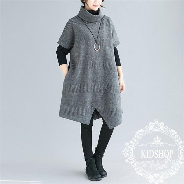 ワンピース チュニック レディース 秋 冬 パーカーワンピース タートルネック ゆったり 体型カバー 大きいサイズ 膝丈ワンピース 40代 ゆるっと ワンピ 着痩せ 超格安価格