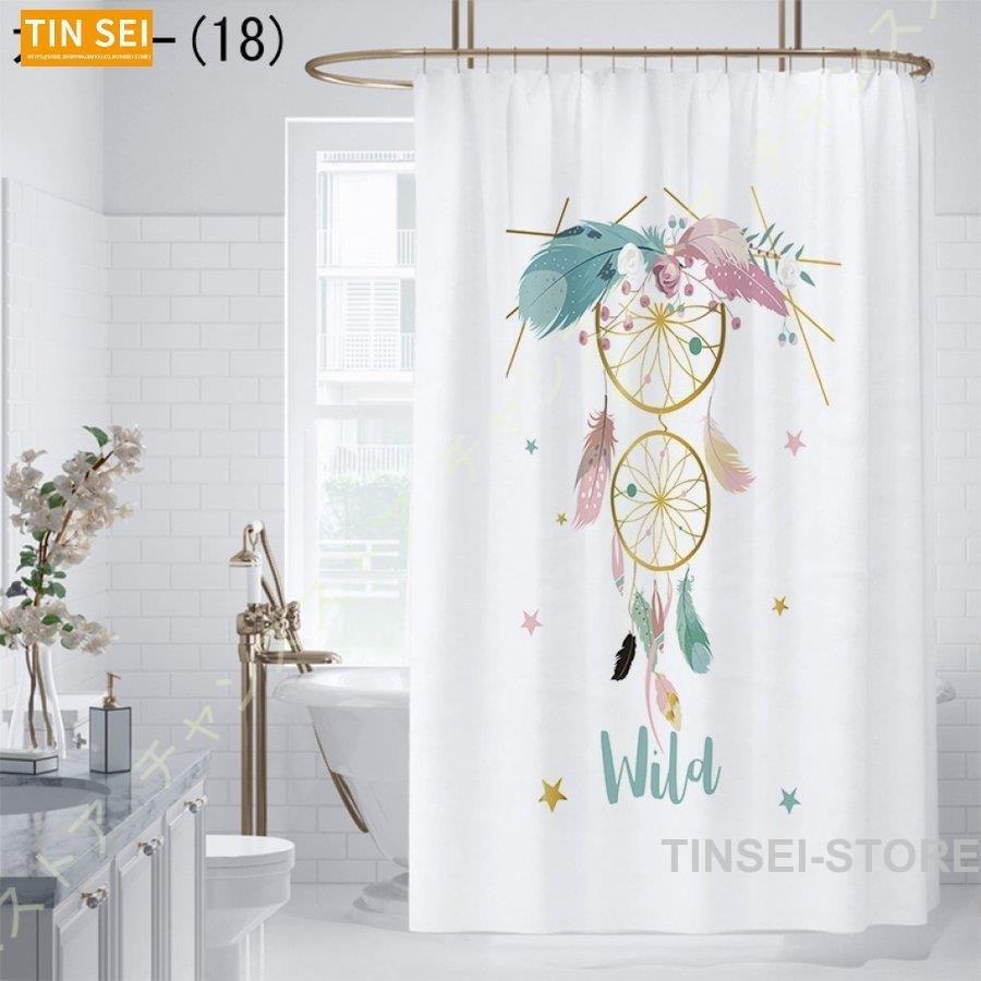 市場 シャワーカーテン 半透明 植物柄 お風呂カーテン 防水 おしゃれ バスカーテン ビニール 花柄 防カビ かわいい バスルーム