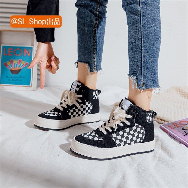 スニーカー レディース 冬 裏ポア 暖かい ハイカット シューズ 靴 春 おしゃれ チェック柄 ヒョウ柄 21 Ubffejvrvv シューズ Www Emoline Com Tr