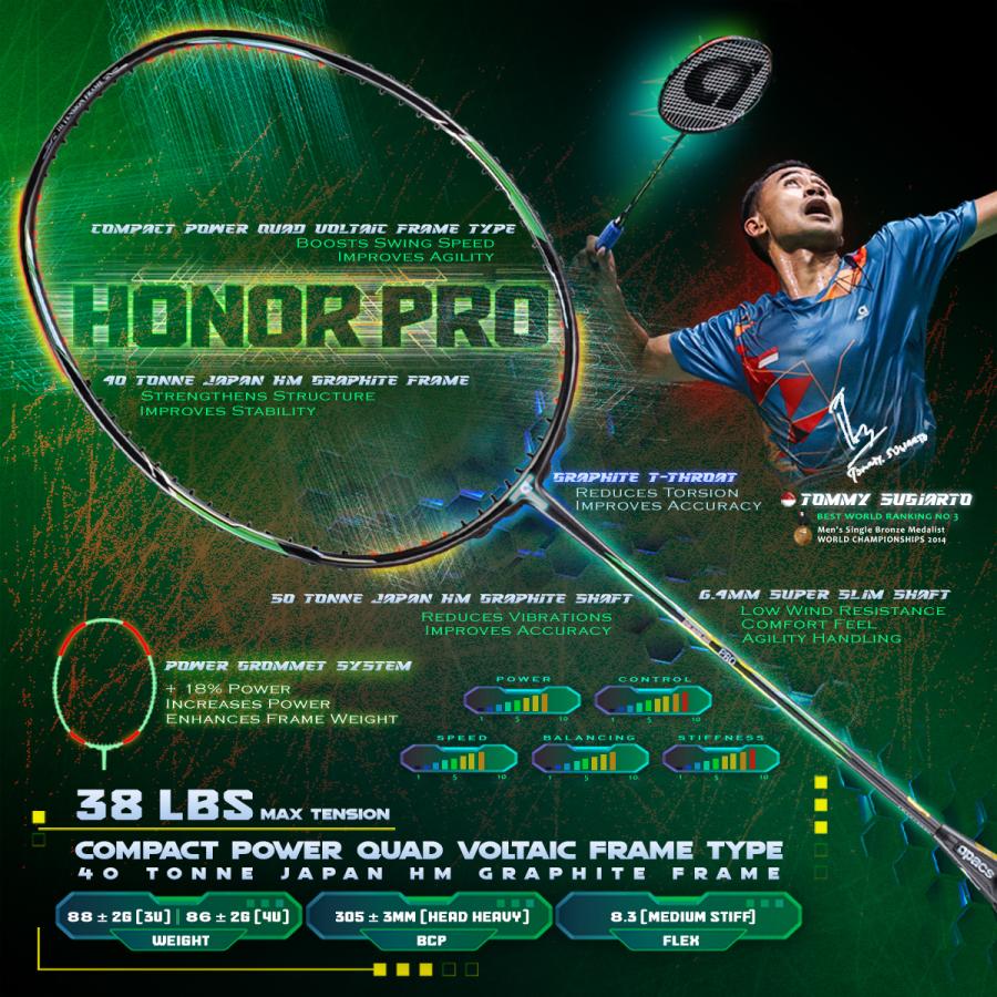 アパックス バドミントンラケット オナープロ HONOR PRO 3U