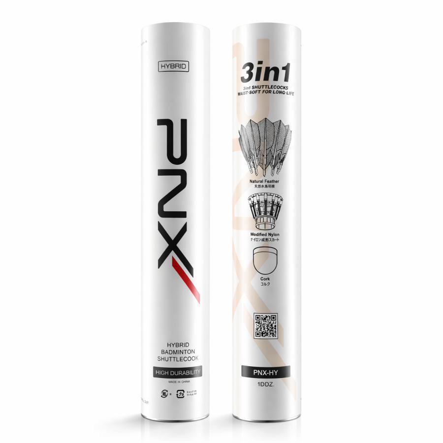 バドミントン シャトル PNX ハイブリッド 練習用 ガチョウ羽根 1ダース
