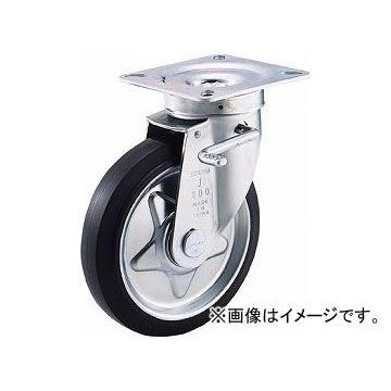 トラスコ中山/TRUSCO プレス製ゴムキャスター 自在ダブルストッパー付 φ200 TJB200(1712501) JAN：4518772003403