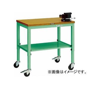 トラスコ中山/TRUSCO UTVC型移動作業台 900×600 バイス・車輪付 YG色 UTVC960V12YG