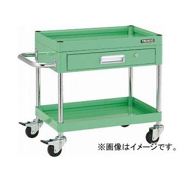 トラスコ中山/TRUSCO ファルコンワゴン600×400 1段浅引出付 ゴム車輪 W色 FAW662ZW(4164164)