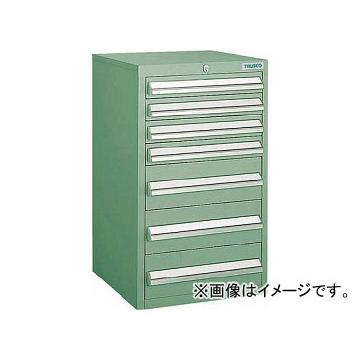 トラスコ中山/TRUSCO LVR型キャビネット 392×412×H660 引出7段 GN LVR661 GN(5021120) JAN：4989999715798