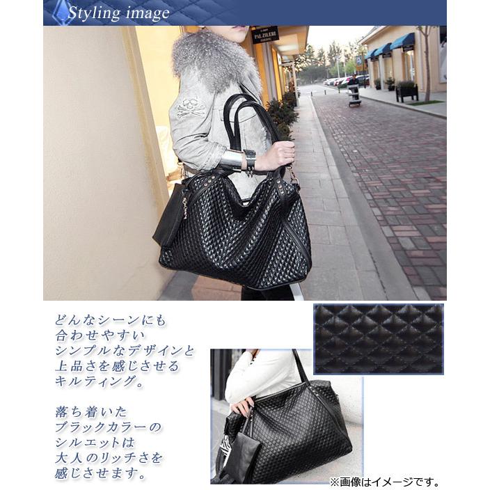 AP キルティング ショルダーバッグ ブラック 2WAY ミニポーチ付き AP-LADYBAG005-BK｜apagency02｜02