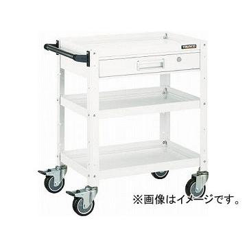 トラスコ中山 バーディワゴン 600X400 引出付 ウレタン車輪 YG色 BDW-763VU-YG(4749898) JAN：4989999310887