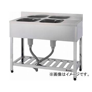 アズマ 二槽水切シンク右水槽 1200×450×800 KPM2-1200-R(4552628) JAN：4560155870997