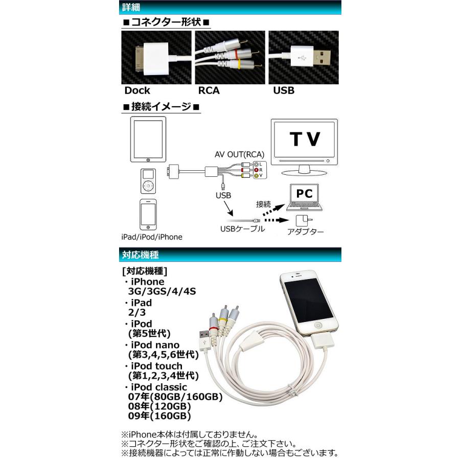 Ap コンポジットavケーブルfor Iphone Ipod Ipad 30ピン Dock Rca Usb2 0 Ap Th133 459404470 オートパーツエージェンシー2号店 通販 Yahoo ショッピング