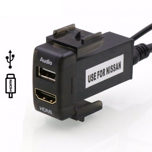 USB オーディオ 入力充電器 HDMIソケット 日産 キャシュカイ ティーダ