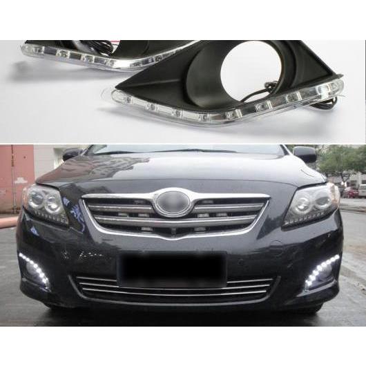 適用: トヨタ カローラ 2010 2009 2008 2007 防水 ABS 12V DRL LED デイタイムランニングライト フォグランプ ホール AL-HH-1390 AL
