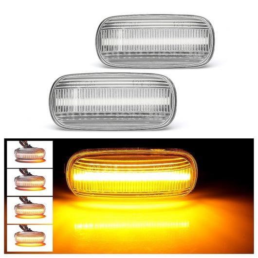 2ピース ダイナミック フロー LED サイド マーカー シグナルライト アンバー スモーク スモーク シェル・クリア シェル AL-II-1764 AL