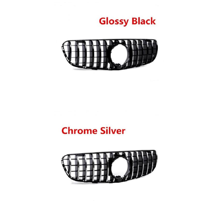 W253 GT フロント バンパー グリル 適用: メルセデス ベンツ GLC クラス W/X253 GLC300 GLC350 2015-2018 ブラック・シルバー AL-II-3431 AL