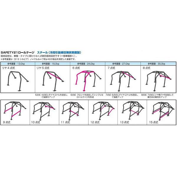 クスコ　SAFETY21　ロールケージ　サンルーフ無　1999年09月〜2006年04月　4点式　1800cc　セリカ　C20　154　270　トヨタ　ZZT231　2ZZ-GE