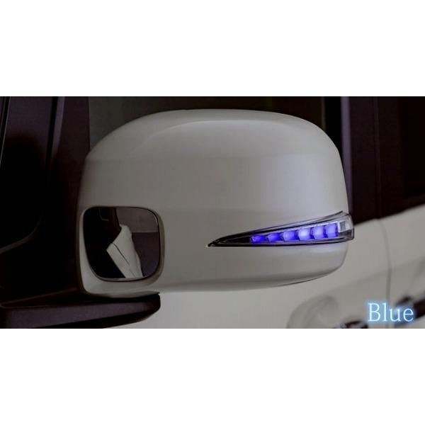 AVEST VerticalArrow ドアミラーウインカー クローム×ブルーLED 未塗装 純正風スイッチ付 AV-041-B-NP-M＋AV-SW-LED-FLOW ホンダ N-BOX/N-BOXカスタム JF3/4