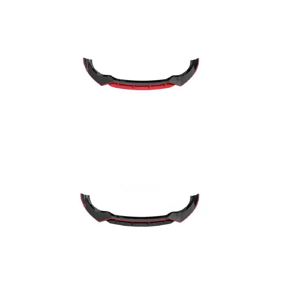 ABS ペイント カーボン フロント バンパー スポイラー リップ スプリッター ABS レッド ブラック・ABS ブラック レッド AL-OO-3220 AL