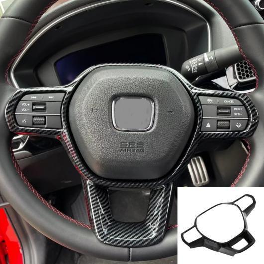 適用: 11世代 ホンダ シビック 2022 ABS カーボンファイバー インテリア ステアリング ホイール カバー トリム ステアリング ホイール タイプ007 AL-OO-4823 AL