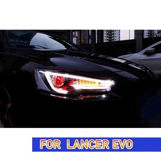 ヘッド ランプ 適用: 三菱 ランサー EX LED ヘッドライト 2009-2016 ローバルブ含まない イビルアイなし・デビル アイ AL-OO-8247 AL｜apagency02｜04