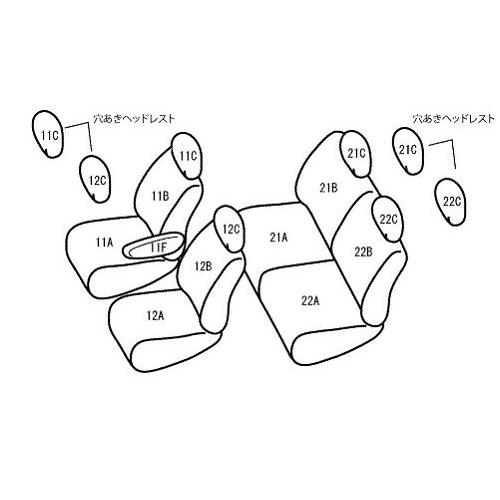 ベレッツァ ワイルドステッチ シートカバー トヨタ ラクティス SCP100 2007年12月〜2010年11月 ステッチ変更 カラー2 T001｜apagency｜03