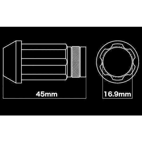 デジキャン アルミレーシングロックナット ライトブルー ロゴ無 袋タイプ45mm P1.5 ALN4515LB-LL16 トヨタ パッソ｜apagency｜02