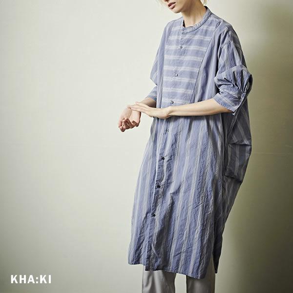 特価 サイドタック レディース Kha Ki カーキ ワンピース カーキ Kha Ki 7分袖 新作 21春 全2色 Mil 21hop102 ワンピース シャツ ワンピース チュニック Solvestudentdebt Com